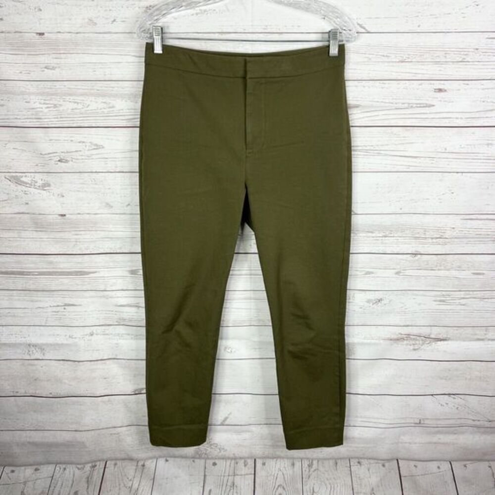 Everlane Women's Fixed Waist Stretch Cotton Ankle Pants Size 6 Olive Green
